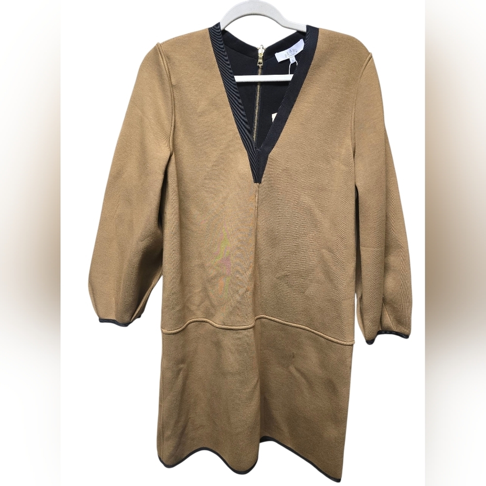 NWT Pearl Lela Rose Double Face Reversible Jersey Dress Womens Small Tan Black - Picture 6 of 16
